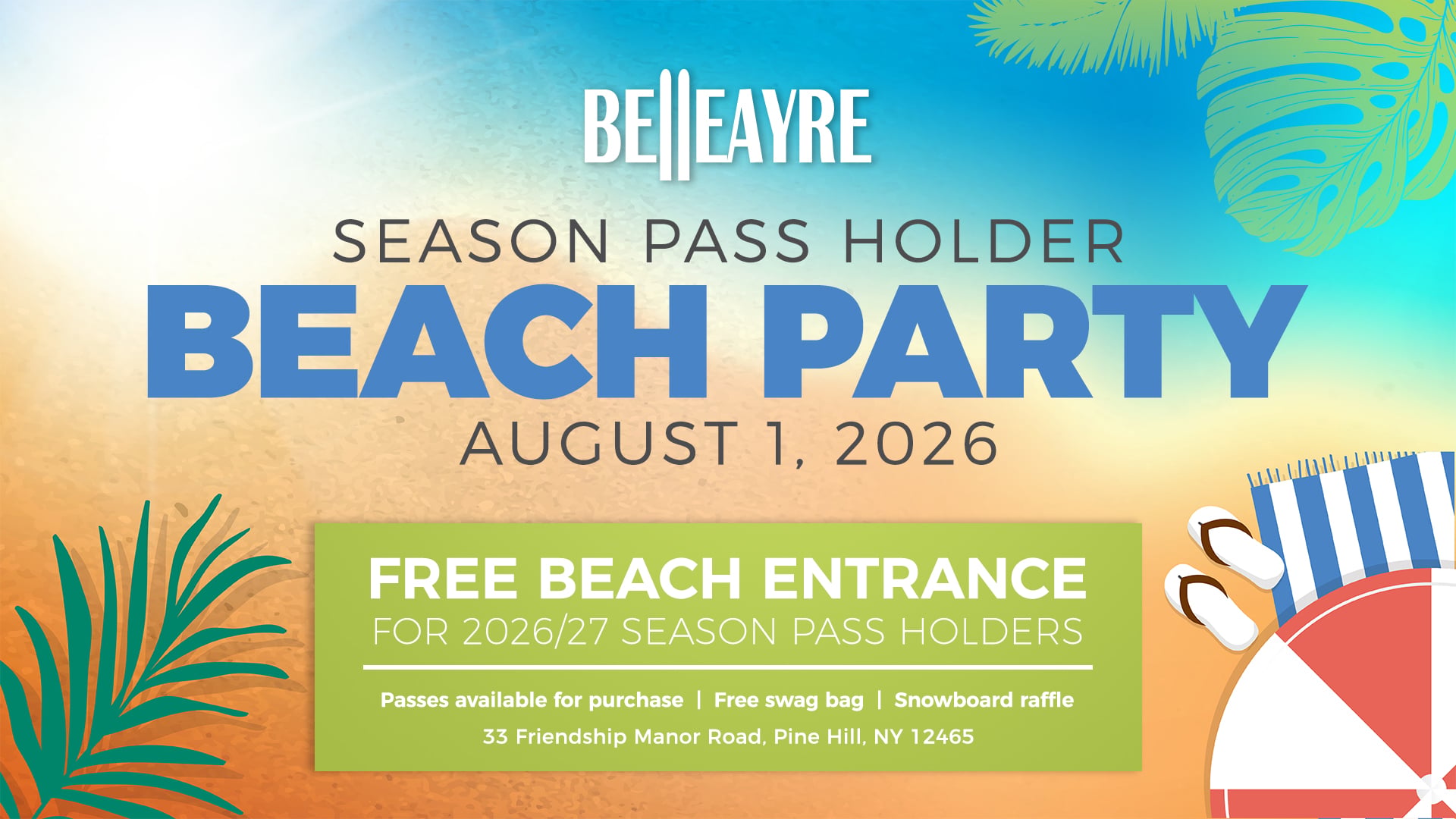 Season Pass Holder Party - August 1, 2026.